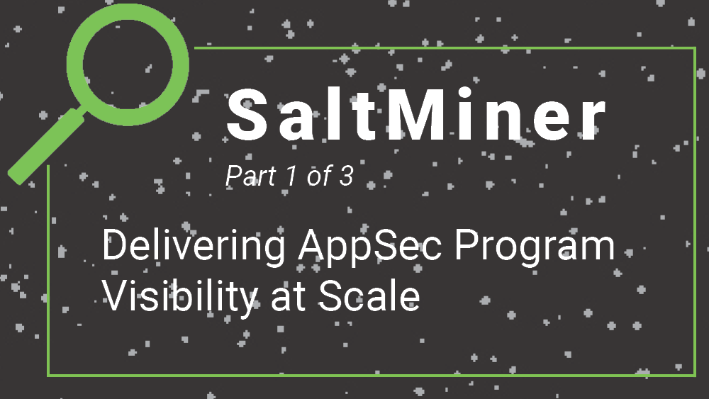 SaltMiner- Delivering AppSec Program Visibility at Scale